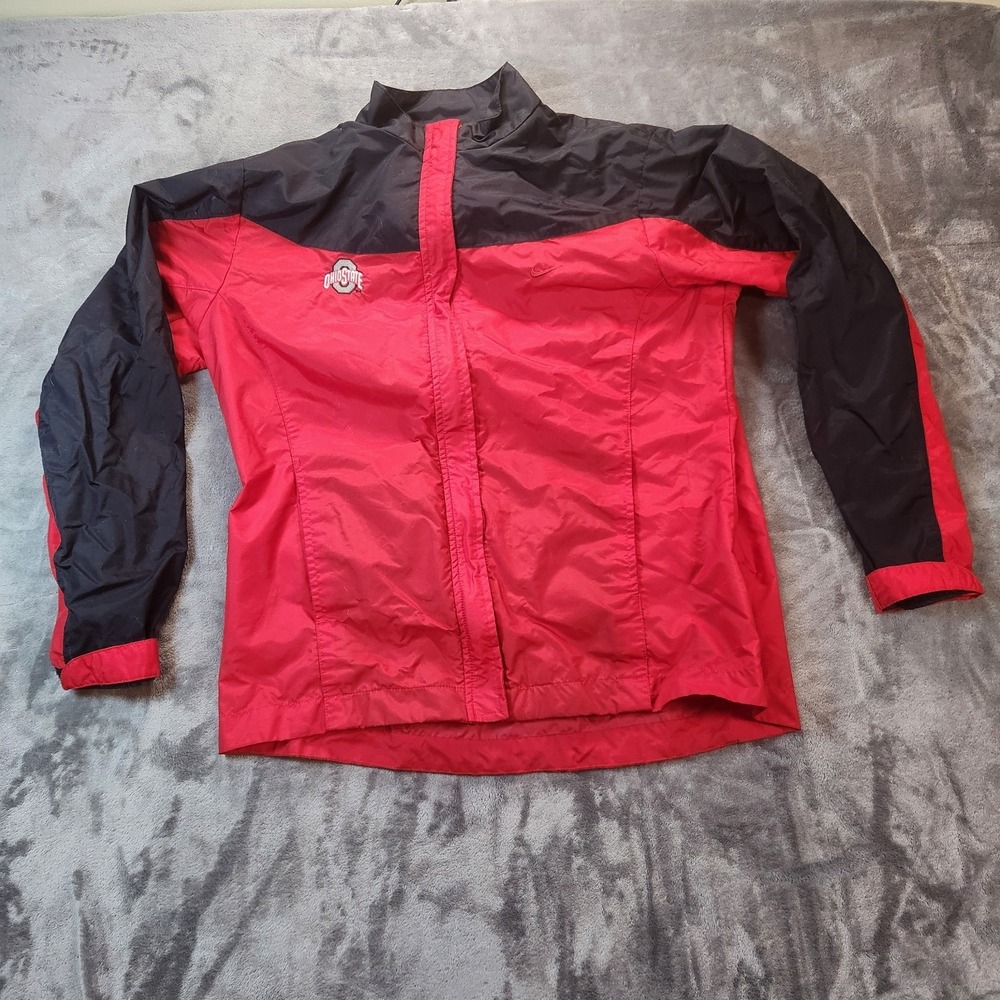 Ohio State Jacket Mens Medium Red Black Buckeyes Nike Team Sports Windbreaker